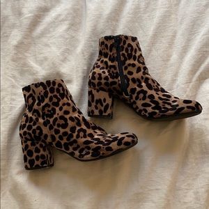 Velvet Leopard Booties